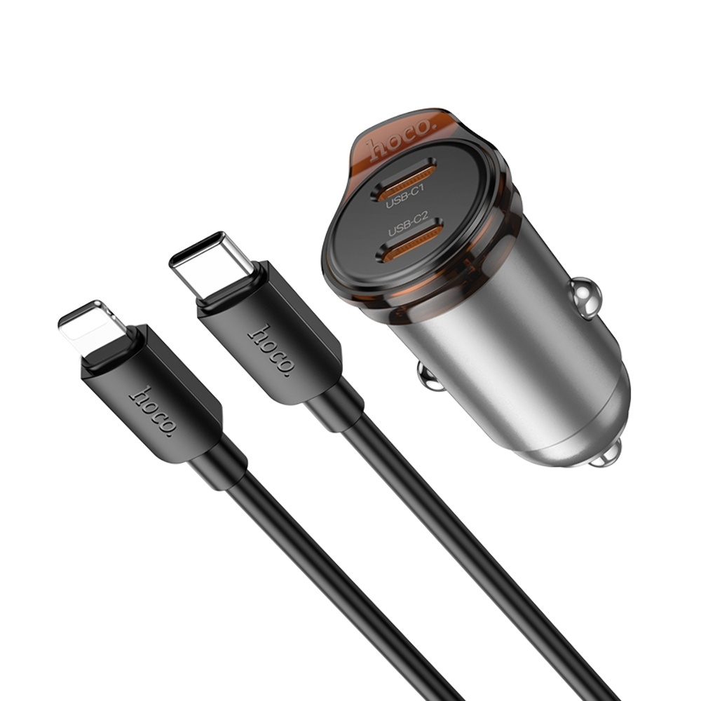    Hoco NZ16B 2 Type-C PD 45W metal grey +  Type-C to Lightning