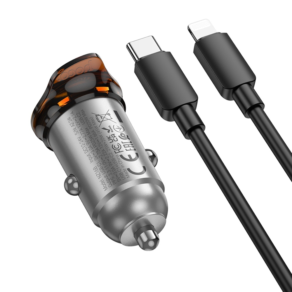    Hoco NZ16B 2 Type-C PD 45W metal grey +  Type-C to Lightning