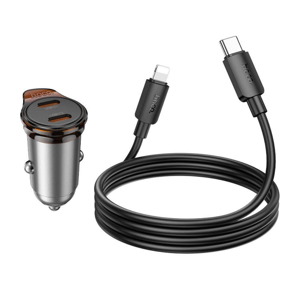    Hoco NZ16B 2 Type-C PD 45W metal grey +  Type-C to Lightning