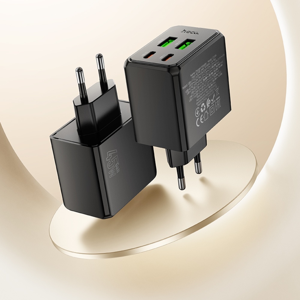    Hoco CS18A 2 USB/ 2 Type-C PD 45W black