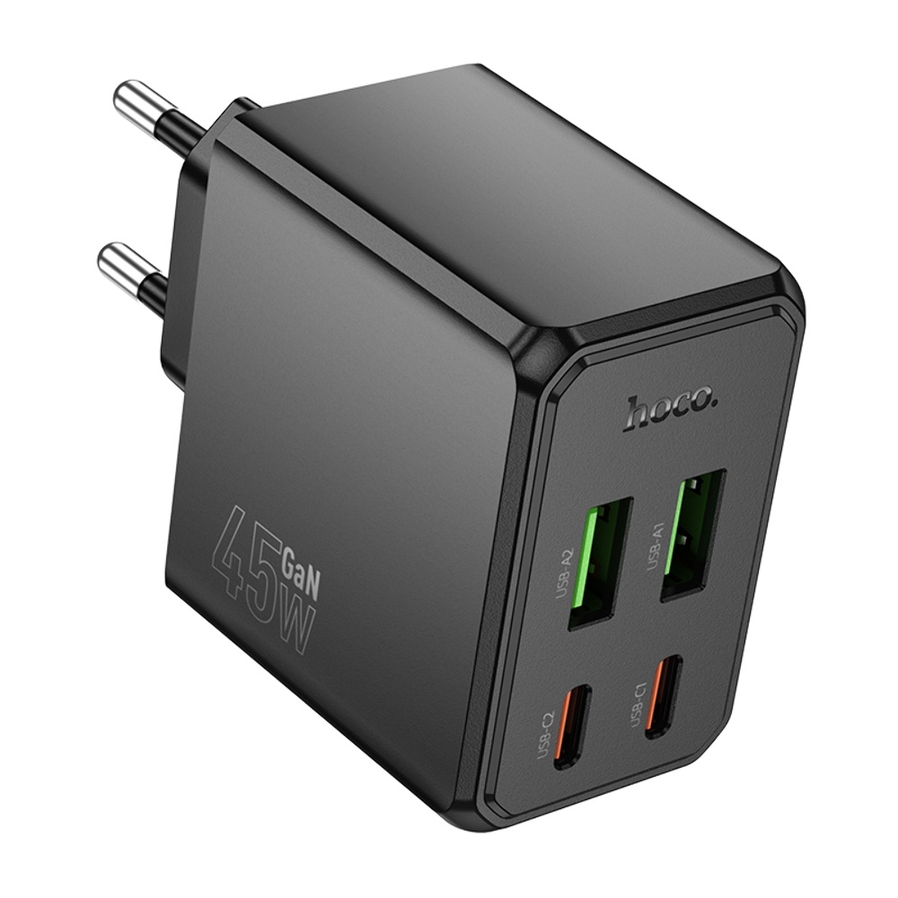    Hoco CS18A 2 USB/ 2 Type-C PD 45W black