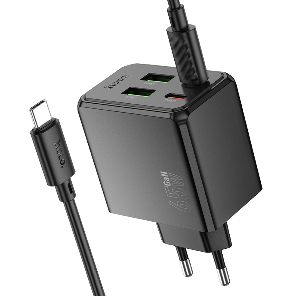    Hoco CS19A 2 USB/ 2 Type-C PD 65W black +  Type-C to Type-C
