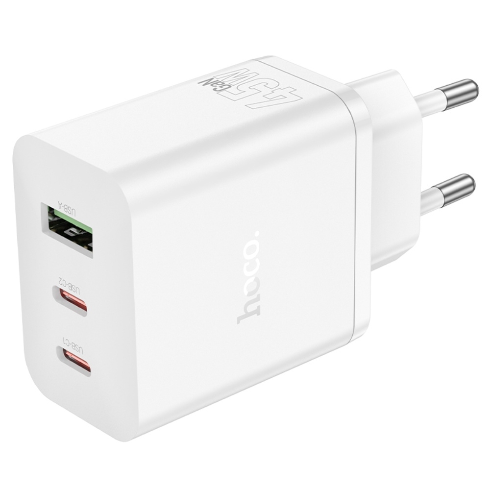    Hoco N50 USB/ 2 Type-C PD 45W white
