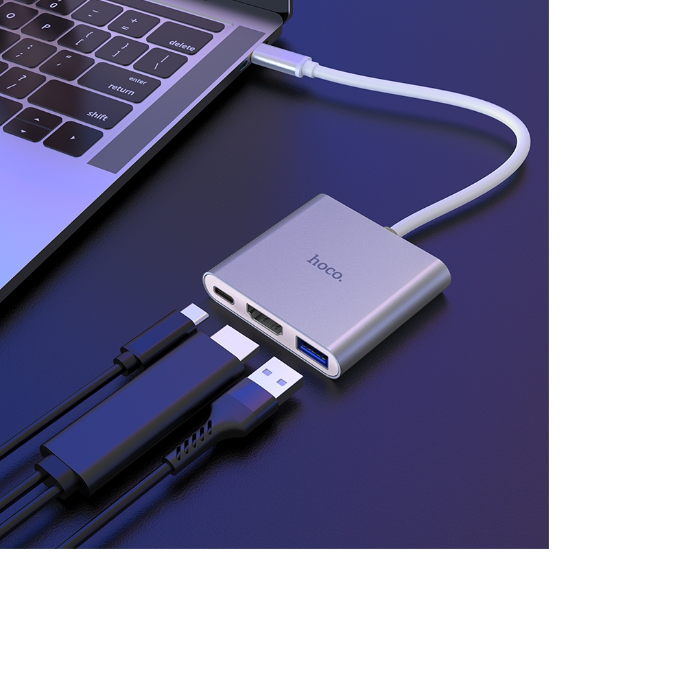   Hoco HB14 Type-C to USB3.0+HDMI+PD 