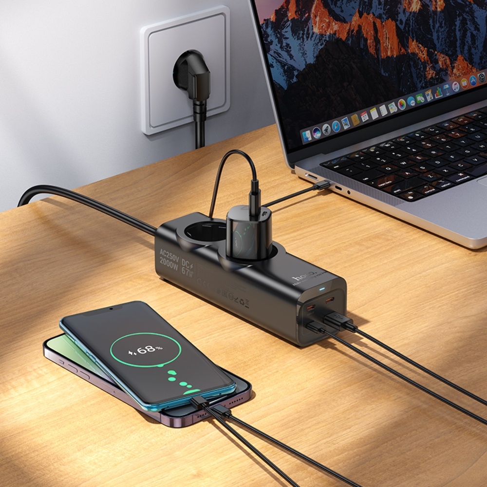     Hoco NS10 USB/ 3 Type-C PD 67W 2  2m black