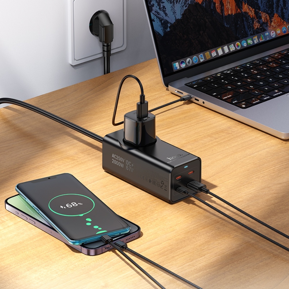     Hoco NS9 USB/ 3 Type-C PD 67W 1  2m black