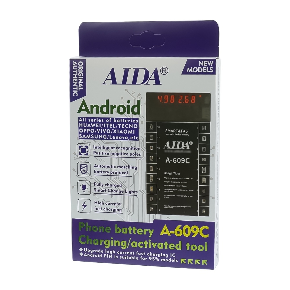      Aida A-609C . . (18   .  Android;  Type-C/ USB A,Type-C/  )