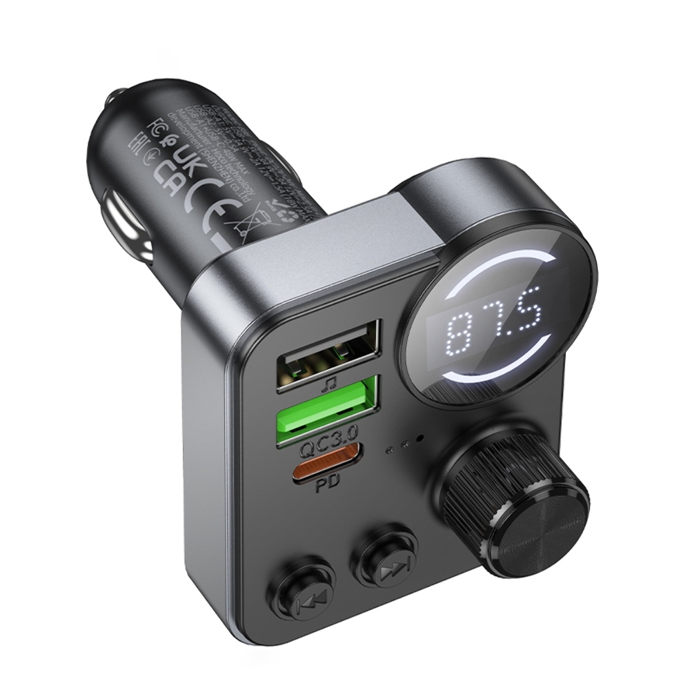    Hoco E86 2 USB/ Type-C 48W PD QC 30W c   FM- black