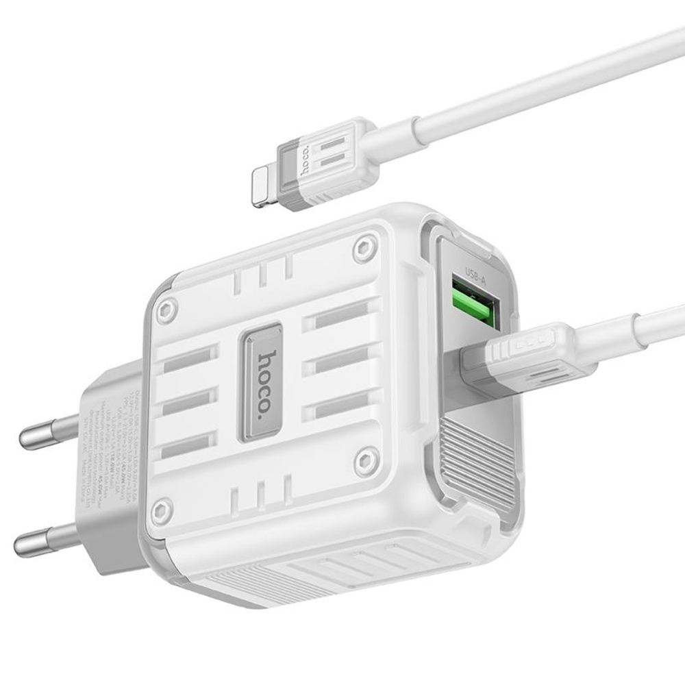   Hoco C136A USB/ Type-C PD 45W white +  Type-C to Lightning