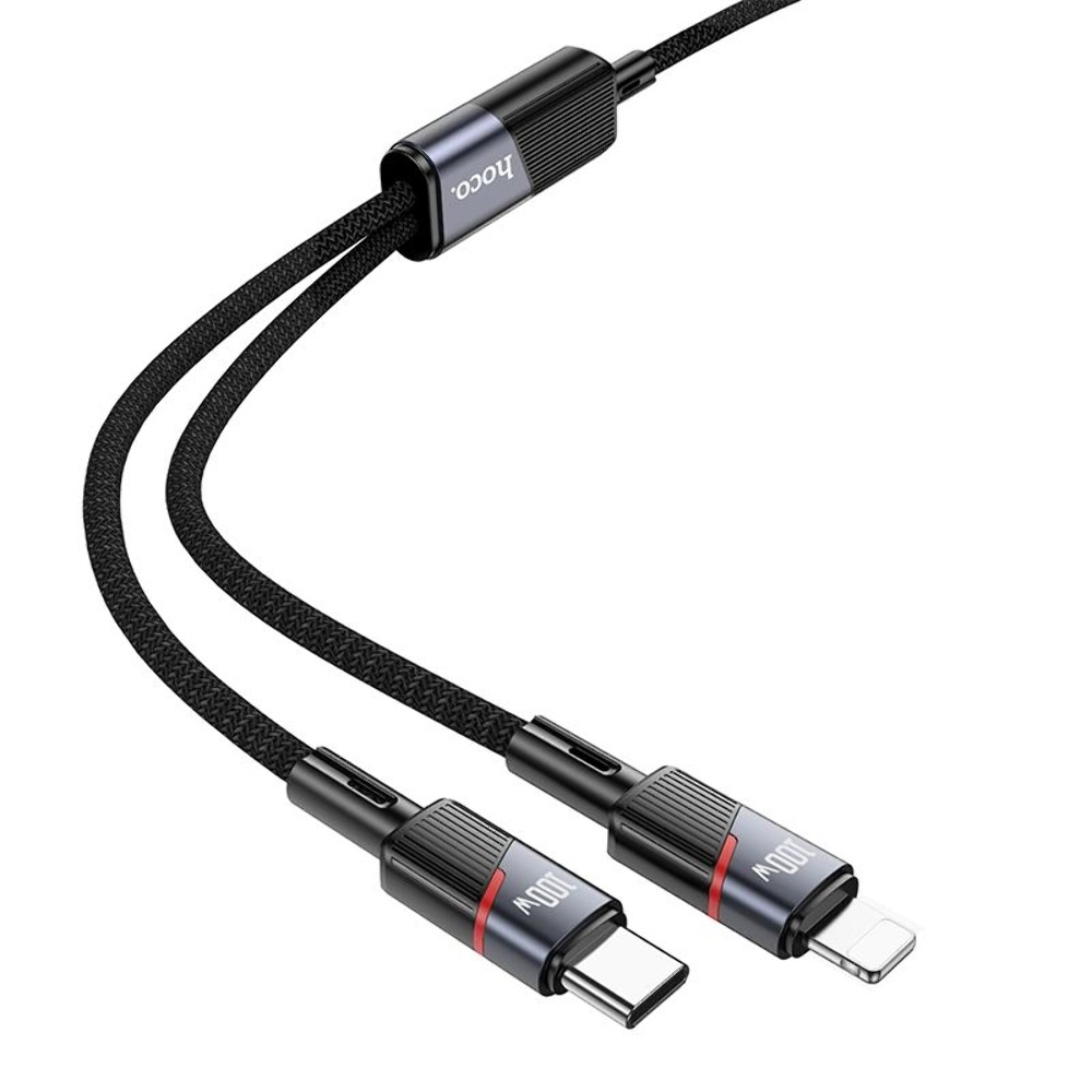  Hoco U139 21 Type-C to Type-C/ Lightning 100W 1.2m black