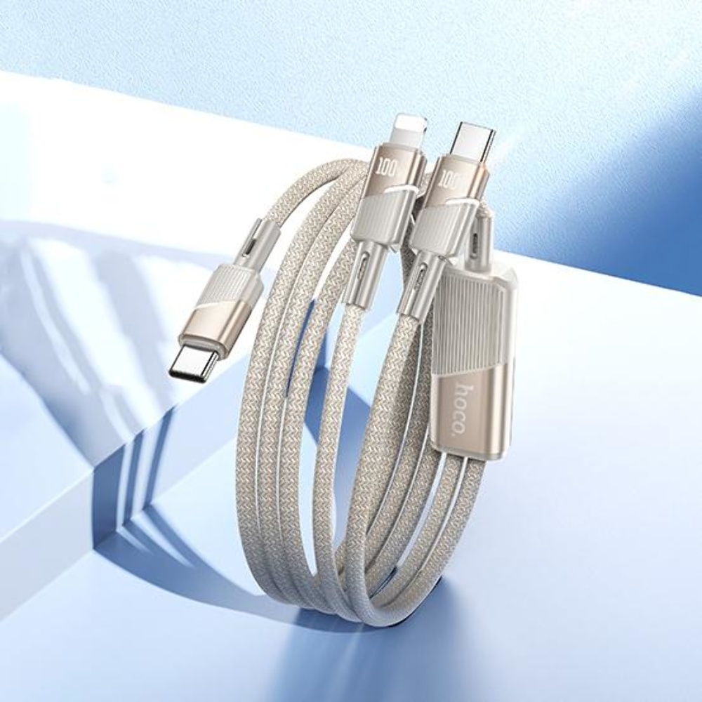  Hoco U139 21 Type-C to Type-C/ Lightning 100W 1.2m gold