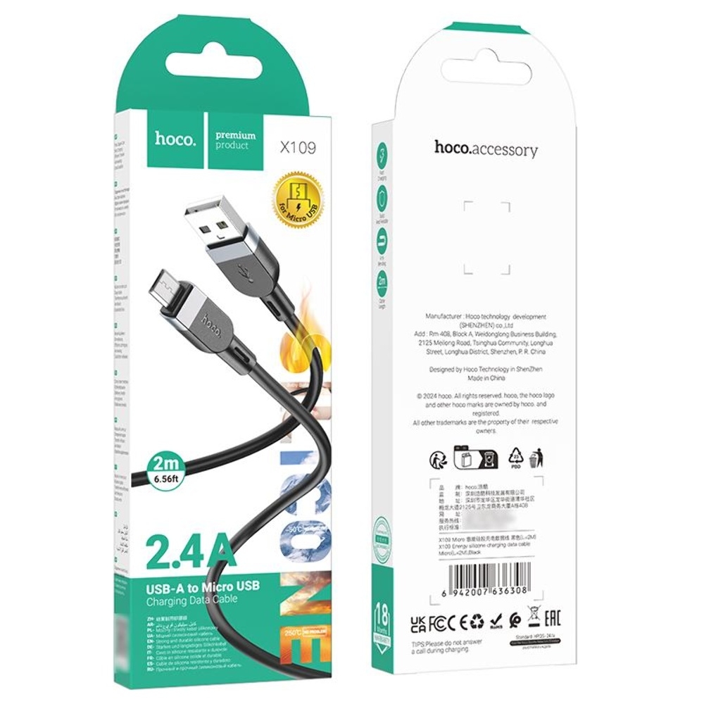 Hoco X109 USB to MicroUSB 2m black