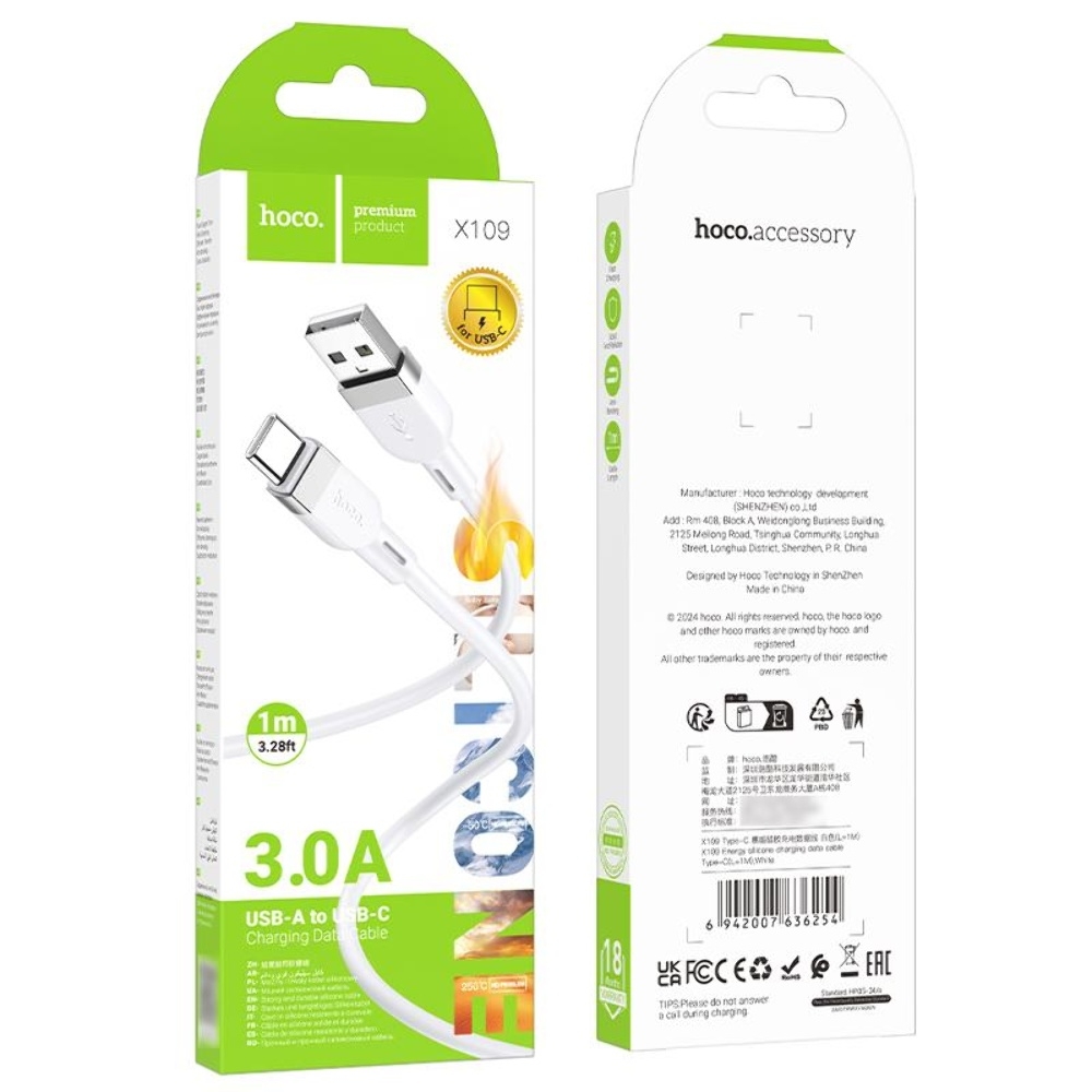  Hoco X109 USB to Type-C 1m white
