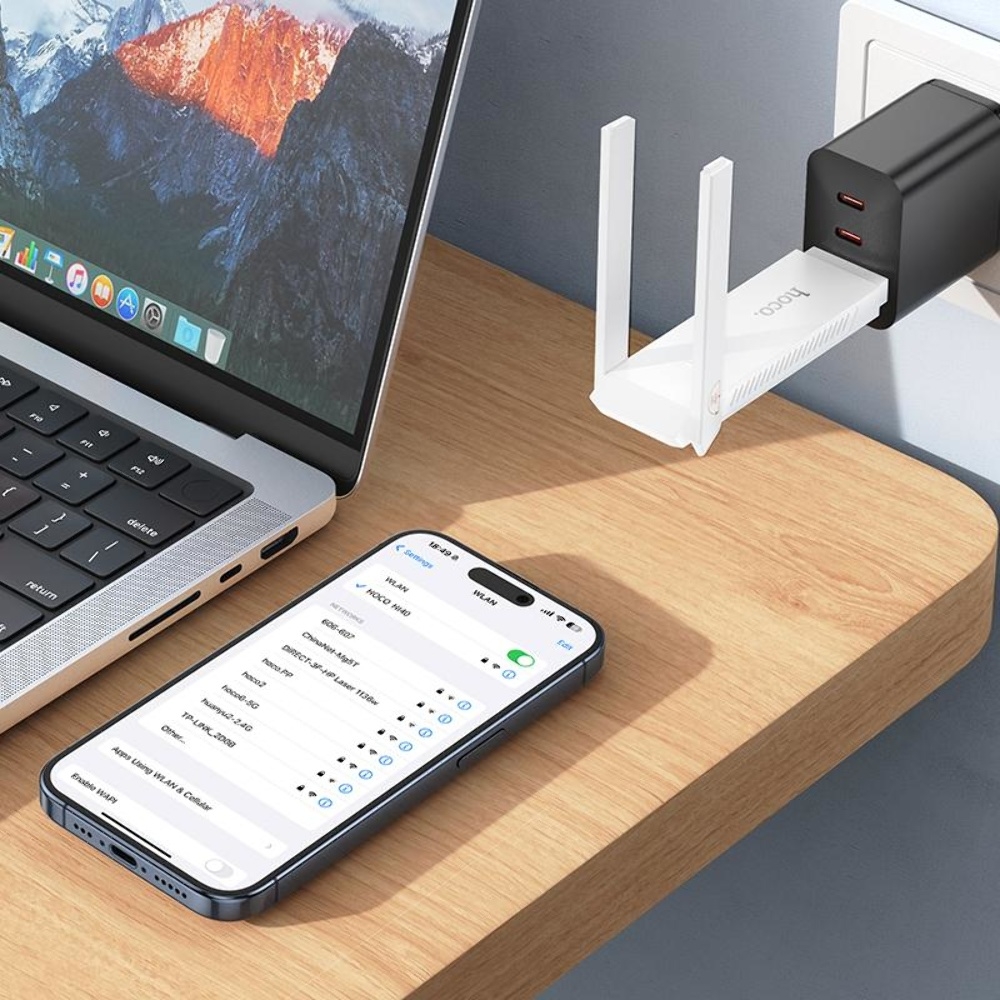  USB  Wi-Fi Hoco HI40 white
