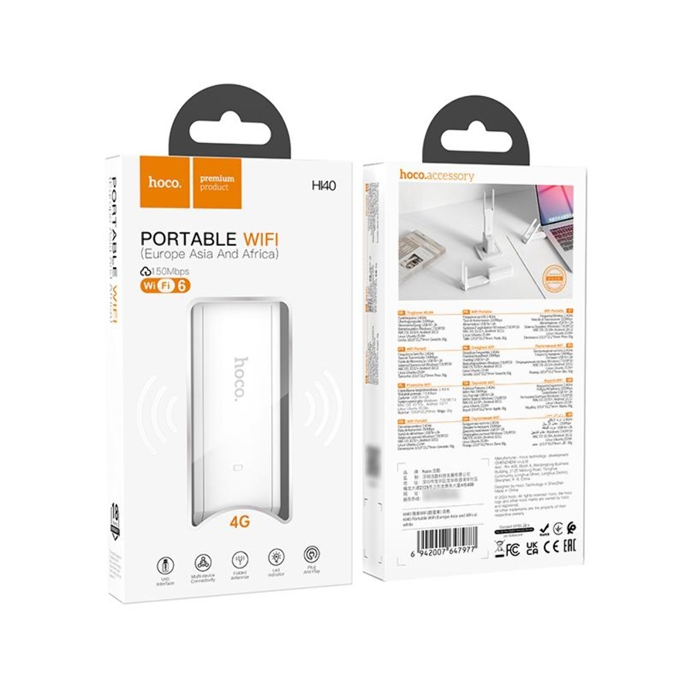  USB  Wi-Fi Hoco HI40 white