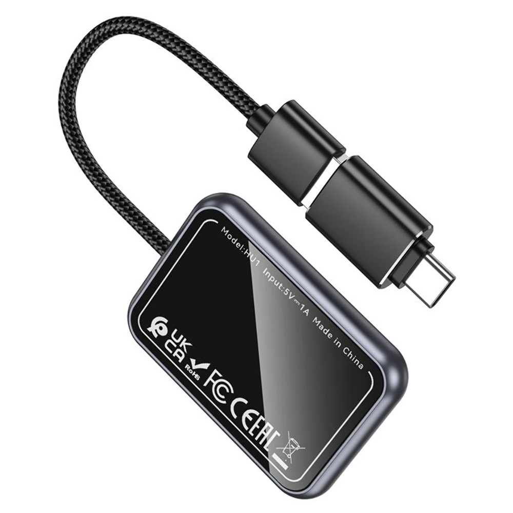    Hoco HU1 USB/ Type-C metal grey