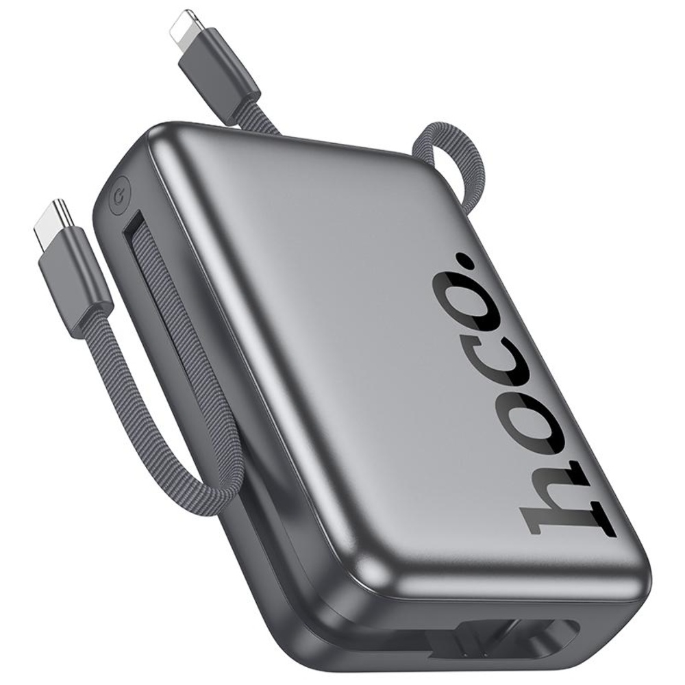 Power bank Hoco Q39 20000mAh 22.5W+PD 20W +  21 Type-C/ Lightning metal grey