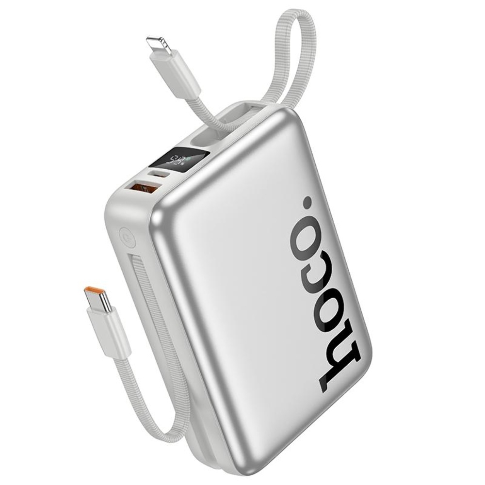 Power bank Hoco Q39 20000mAh 22.5W+PD 20W +  21 Type-C/ Lightning silver