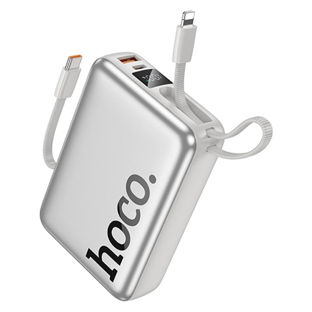 Power bank Hoco Q39 20000mAh 22.5W+PD 20W +  21 Type-C/ Lightning silver