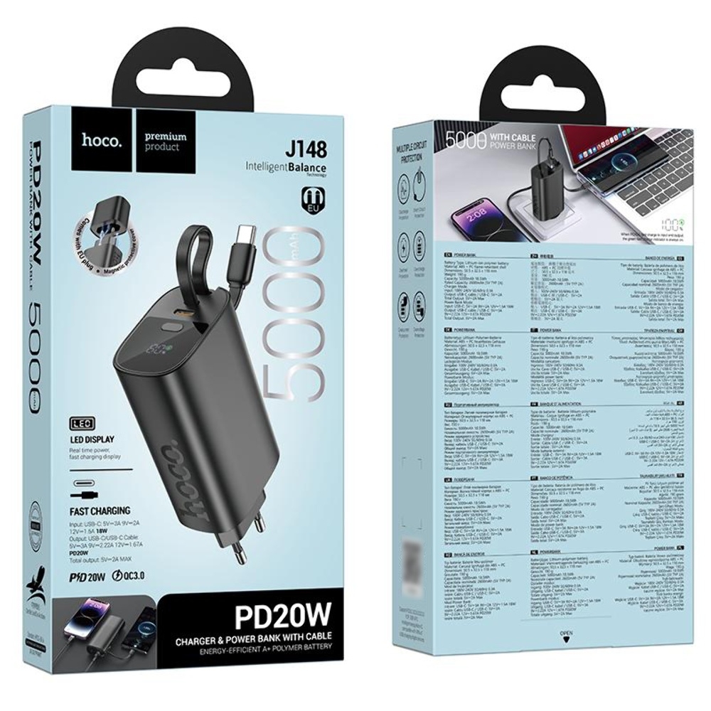   Hoco J148   Power Bank 5000mAh PD 20W +  Type-C black