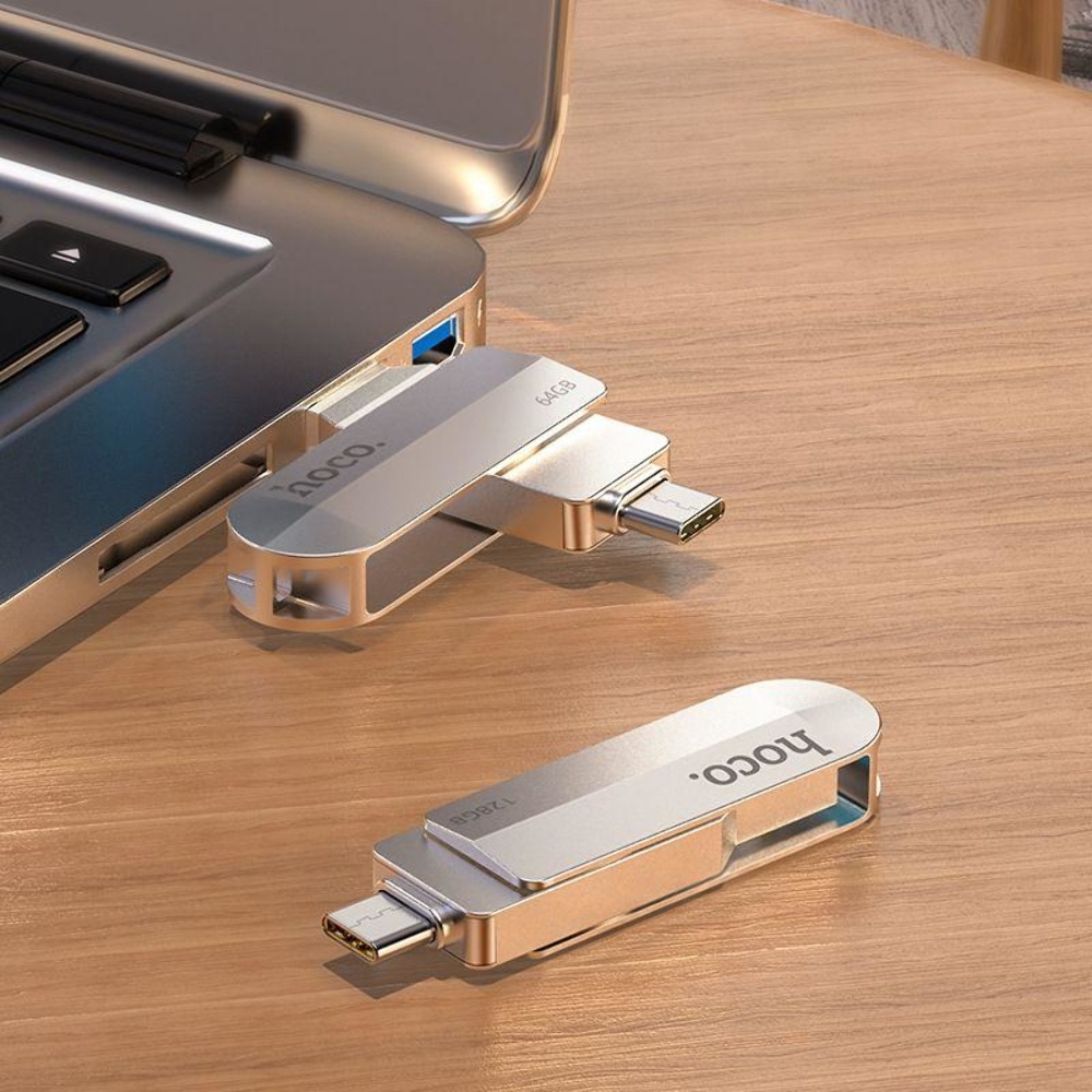 USB  Hoco UD10 16GB Wise   Type-C + USB-A   USB3.0 metal gray