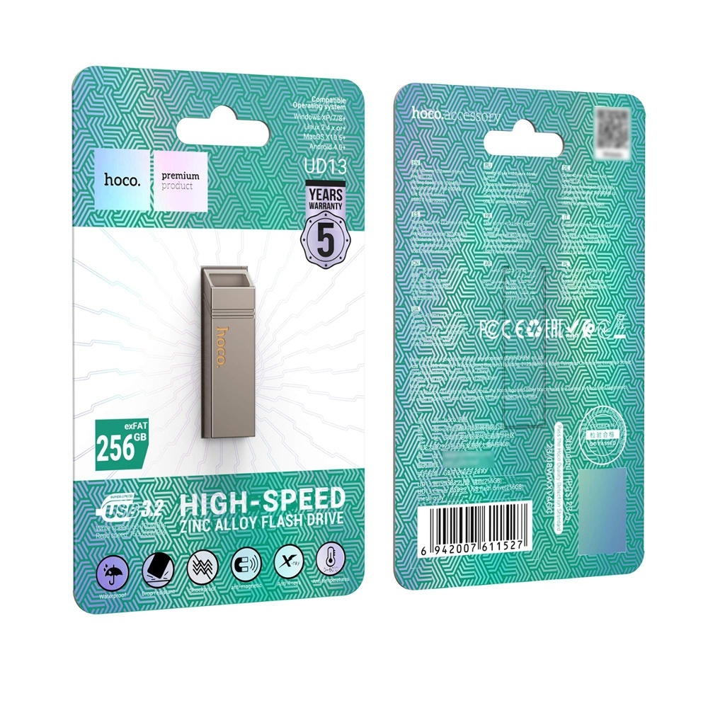 USB  Hoco UD13 256GB Wise Type-C/ USB3.2 metal gray