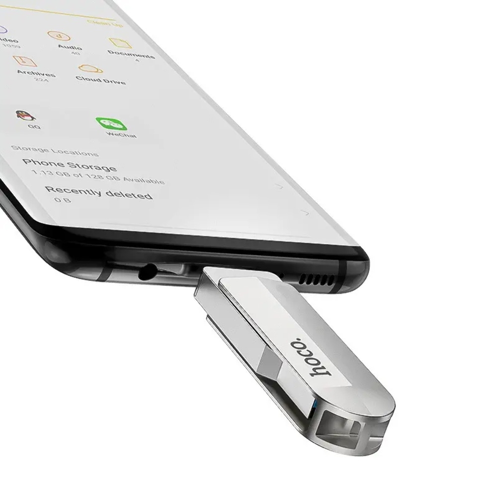 USB   Hoco UD10 128GB 2  1 USB 3.0/ Type-C  silver