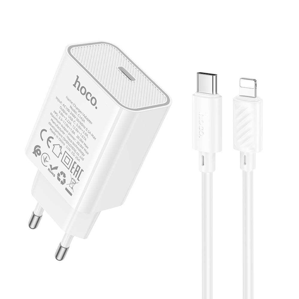    Hoco C143A Type-C PD white +  Type-C to Lightning