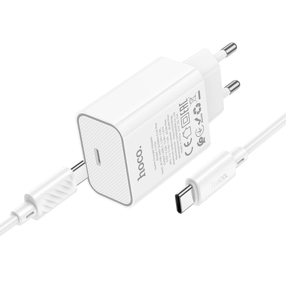    Hoco C143A Type-C PD white +  Type-C to Type-C