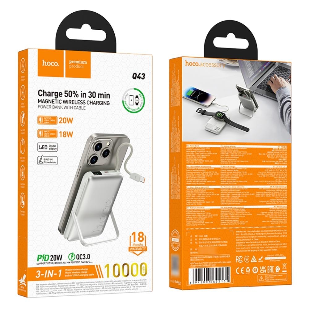 Power bank Hoco Q43 31 10000mAh PD 20W silver