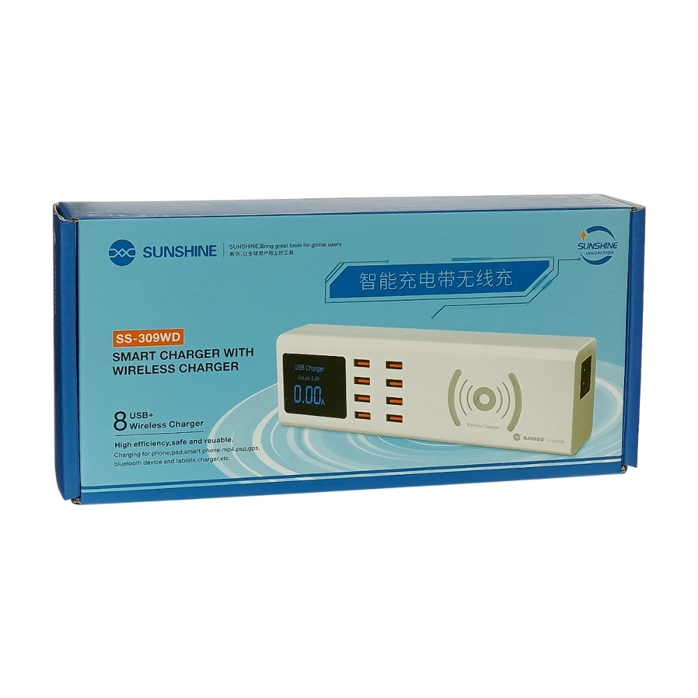       Sunshine SS-309WD 40W (8 USB 5V/ 1A/ Wireless charging 10W)
