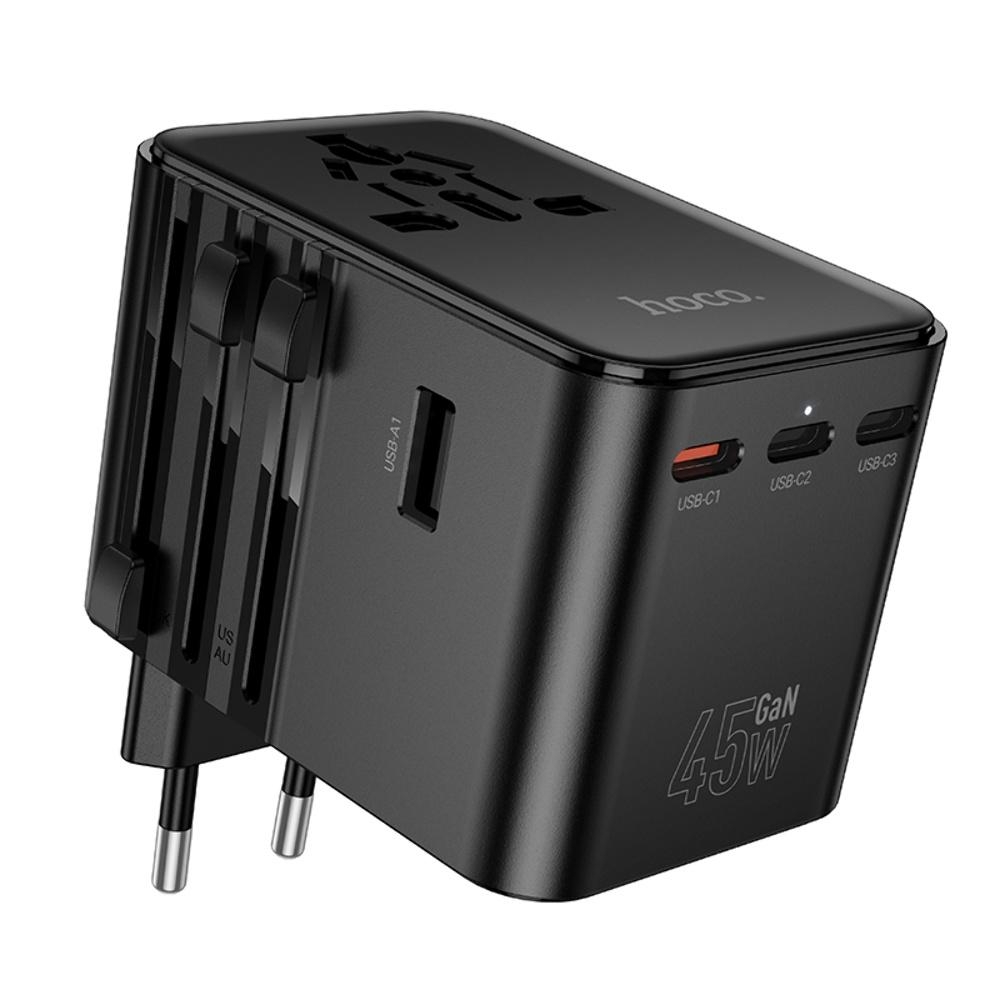    Hoco AC32 2 USB/ 3 Type-C PD 45W black