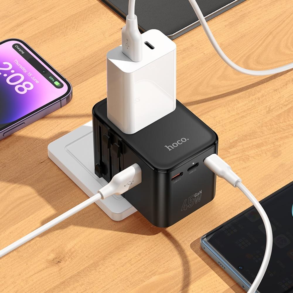    Hoco AC32 2 USB/ 3 Type-C PD 45W black