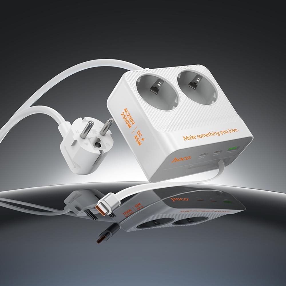     Hoco AC28 USB/ 3 Type-C PD 45W 2  2m white