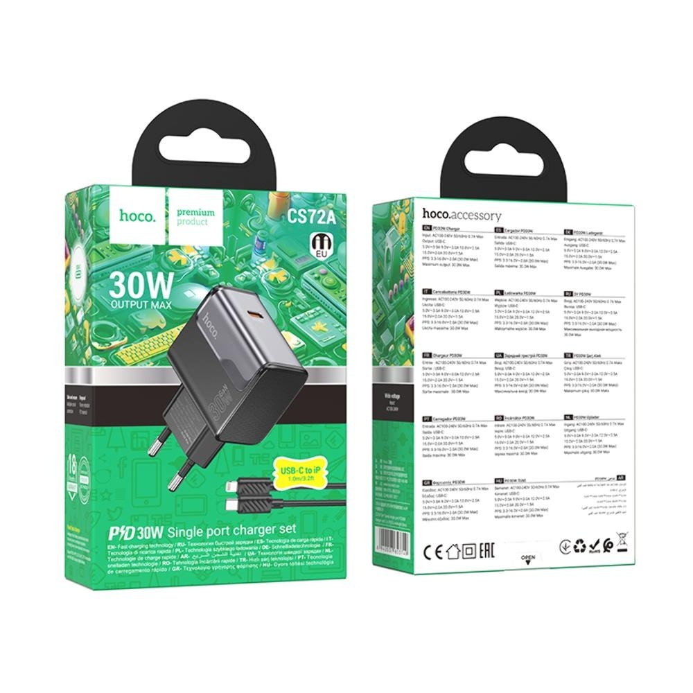   Hoco CS72A Type-C PD 30W midnight black +  Type-C to Lightning