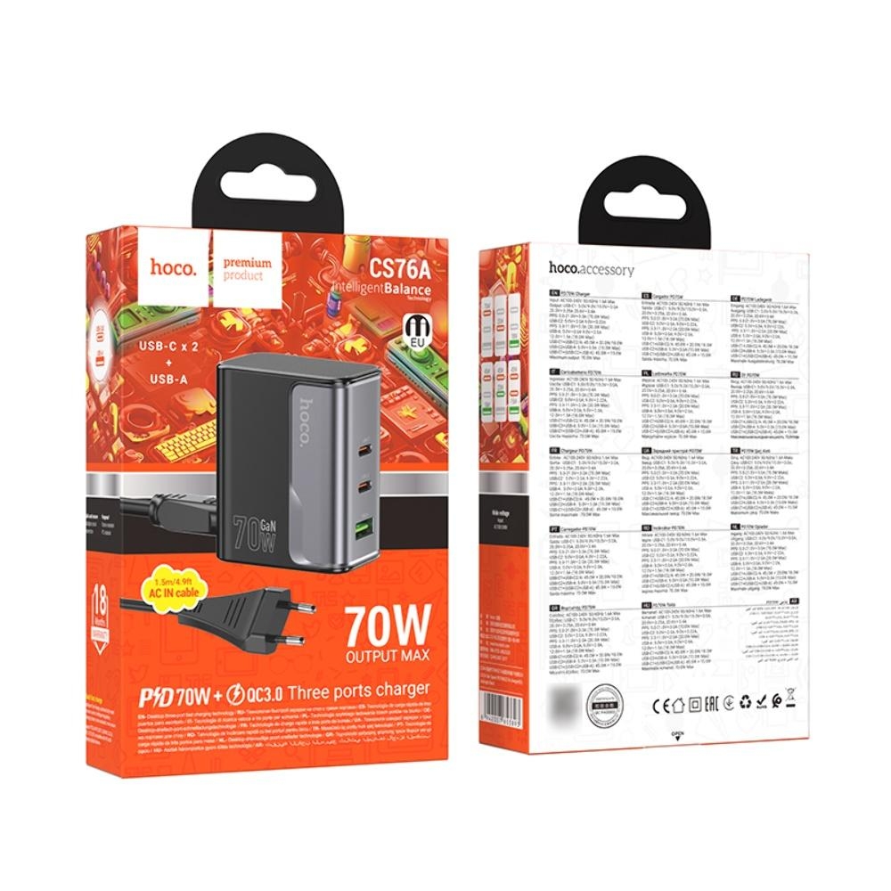    Hoco CS76A USB/ 2 Type-C PD 70W midnight black