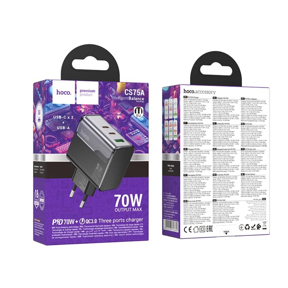    Hoco CS75A USB/ 2 Type-C PD 70W midnight black