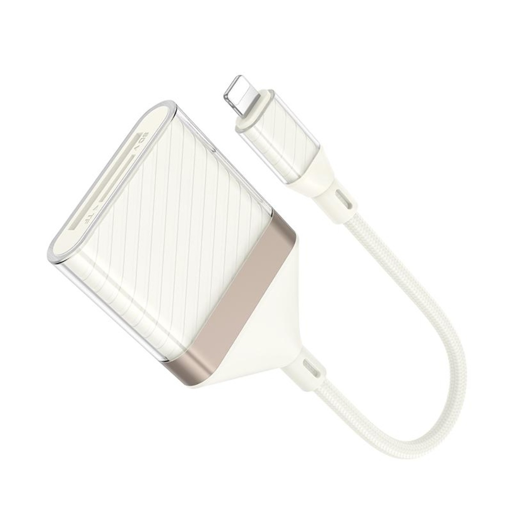   Hoco UA40 2-in-1 Lightning to TF/SD apricot