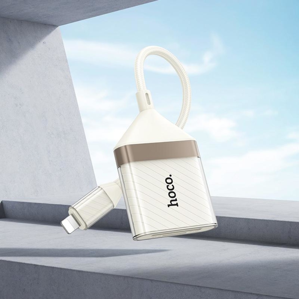   Hoco UA40 2-in-1 Lightning to TF/SD apricot