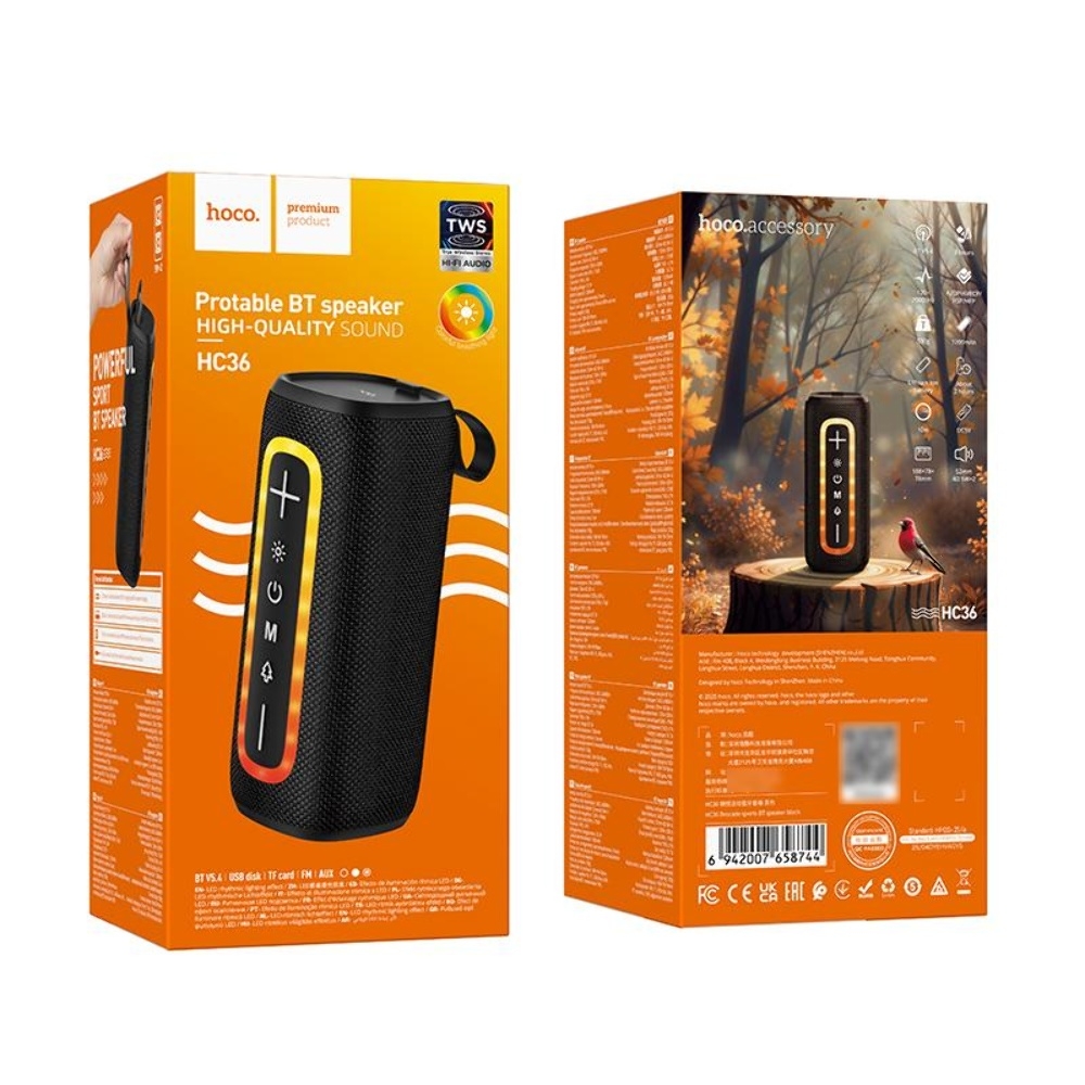 Bluetooth  Hoco HC36  LED  black