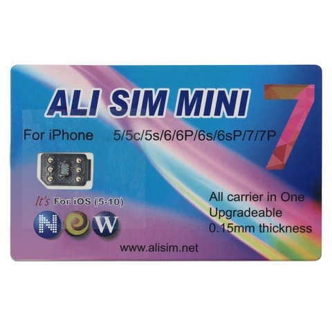   Ali SIM Mini 7  iPhone 5/5C/5S/SE/6/6+/6S/6S+/7/7+