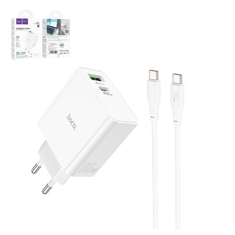    Hoco C113A, Power Delivery (65 ), , c  USB -C  USB -C, 2 , GaN, #6931474790927