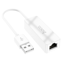 Адаптер переходник Hoco UA22, LAN 100 Mbps USB на RJ45 (F), 14 см, белый