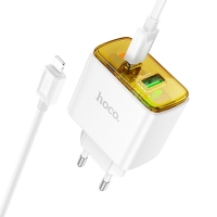    Hoco CS42A USB/ Type-C PD 30W QC white +  Type-C to Lightning