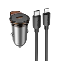    Hoco NZ16 Type-C PD 30W metal grey +  Type-C to Lightning
