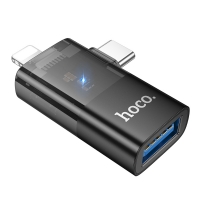  Hoco UA36E 21 Lightning/ Type-C to USB black