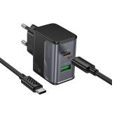    Hoco CS71A USB/ Type-C PD QC midnight black +  Type-C to Type-C