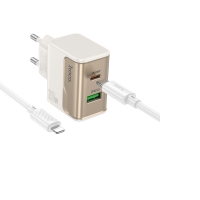    Hoco CS71A USB/ Type-C PD QC white +  Type-C to Lightning