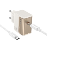    Hoco CS72A Type-C PD 30W white +  Type-C to Type-C